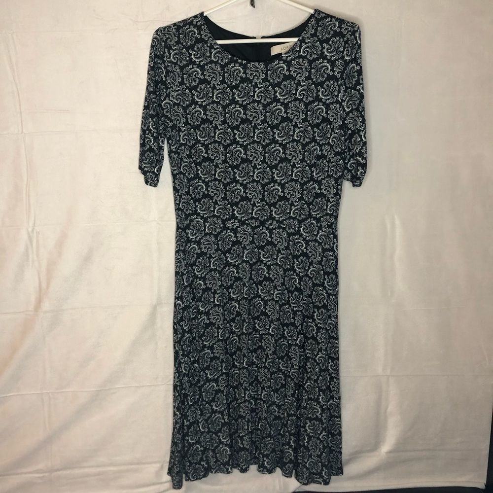 Ann Taylor Loft Blue Paisley Dress Medium